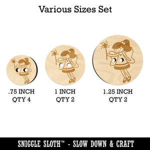 Sweet Fairy with Wand Wood Buttons for Sewing Knitting Crochet DIY Craft