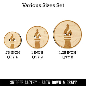 Chess Piece Black Bishop Wood Buttons for Sewing Knitting Crochet DIY Craft
