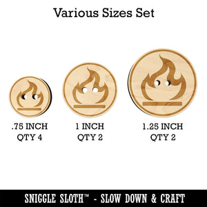 Flammable Fire Icon Wood Buttons for Sewing Knitting Crochet DIY Craft