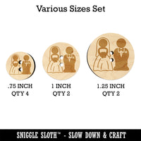 Bride and Groom Wedding Wood Buttons for Sewing Knitting Crochet DIY Craft