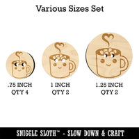 Cute Kawaii Hot Chocolate Wood Buttons for Sewing Knitting Crochet DIY Craft