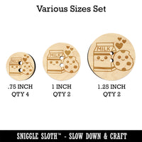 Cute Milk and Cookies Best Friends Love Wood Buttons for Sewing Knitting Crochet DIY Craft