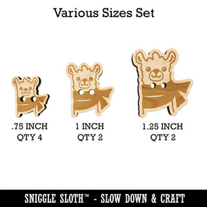 Llama with Scarf Wood Buttons for Sewing Knitting Crochet DIY Craft