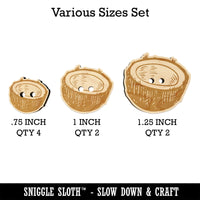 Cut Open Coconut Wood Buttons for Sewing Knitting Crochet DIY Craft