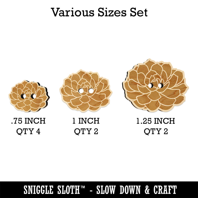 Echeveria Elegans Succulent Plant Mexican Snow Ball Wood Buttons for Sewing Knitting Crochet DIY Craft