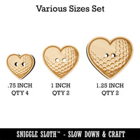 Heart Shaped Golf Ball Sports Wood Buttons for Sewing Knitting Crochet DIY Craft