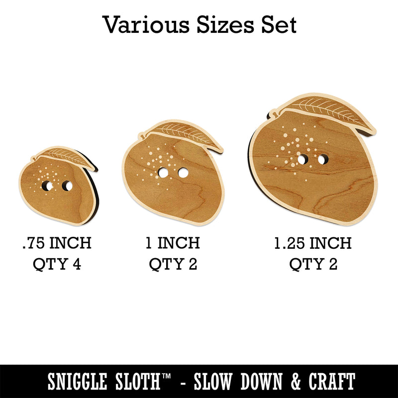Mango Fruit Solid Wood Buttons for Sewing Knitting Crochet DIY Craft