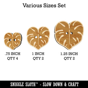 Monstera Leaf Swiss Cheese Plant Wood Buttons for Sewing Knitting Crochet DIY Craft