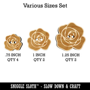 Rose Flower Solid Wood Buttons for Sewing Knitting Crochet DIY Craft