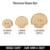 Scallop Seashell Beach Shell Wood Buttons for Sewing Knitting Crochet DIY Craft