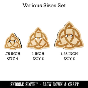Celtic Triquetra Knot Silhouette Wood Buttons for Sewing Knitting Crochet DIY Craft