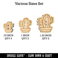 Hand Drawn Cactus Doodle Wood Buttons for Sewing Knitting Crochet DIY Craft
