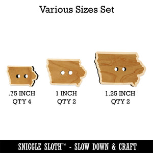 Iowa State Silhouette Wood Buttons for Sewing Knitting Crochet DIY Craft