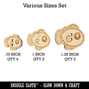 Kawaii Fish Wood Buttons for Sewing Knitting Crochet DIY Craft