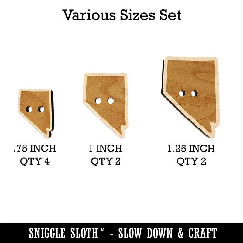 Nevada State Silhouette Wood Buttons for Sewing Knitting Crochet DIY Craft
