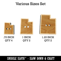 Utah State Silhouette Wood Buttons for Sewing Knitting Crochet DIY Craft