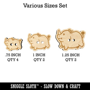 Chubby Round Rhino Wood Buttons for Sewing Knitting Crochet DIY Craft