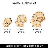 Cute and Fluffy Poodle Dog Wood Buttons for Sewing Knitting Crochet DIY Craft