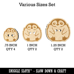 Cute Fluffy Baby Penguin Wood Buttons for Sewing Knitting Crochet DIY Craft