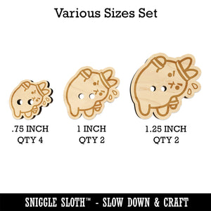 Cute Kawaii Bunny Rabbit Workout Exercise Wood Buttons for Sewing Knitting Crochet DIY Craft