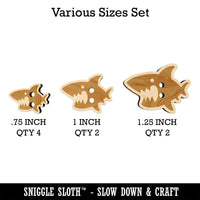 Cute Shark icon Wood Buttons for Sewing Knitting Crochet DIY Craft