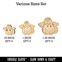 Cat Angel Wood Buttons for Sewing Knitting Crochet DIY Craft