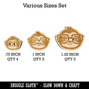 Sloth Smart with Glasses Wood Buttons for Sewing Knitting Crochet DIY Craft