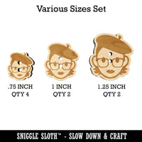 Artist Woman Icon Wood Buttons for Sewing Knitting Crochet DIY Craft