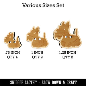 Delightful Cartoon Scottish Terrier Wood Buttons for Sewing Knitting Crochet DIY Craft