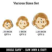 Occupation Customer Service Man Icon Wood Buttons for Sewing Knitting Crochet DIY Craft