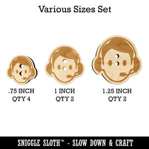 Occupation Customer Service Man Icon Wood Buttons for Sewing Knitting Crochet DIY Craft