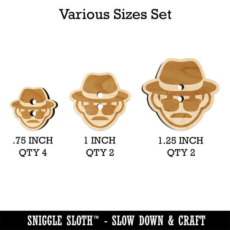 Occupation Detective Private Investigator Icon Wood Buttons for Sewing Knitting Crochet DIY Craft