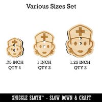 Occupation Medical Nurse Woman Icon Wood Buttons for Sewing Knitting Crochet DIY Craft
