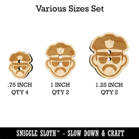 Occupation Police Officer Man Icon Wood Buttons for Sewing Knitting Crochet DIY Craft