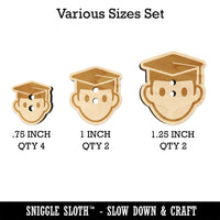 Occupation Student Graduate Cap Graduation Icon Wood Buttons for Sewing Knitting Crochet DIY Craft