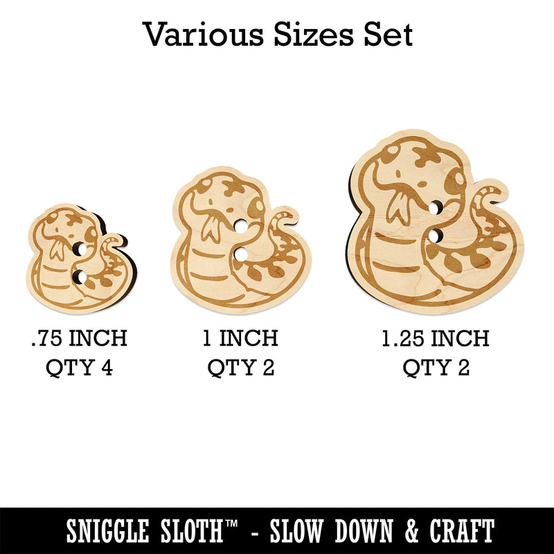 Sassy Snake with Tongue Sticking Out Wood Buttons for Sewing Knitting Crochet DIY Craft
