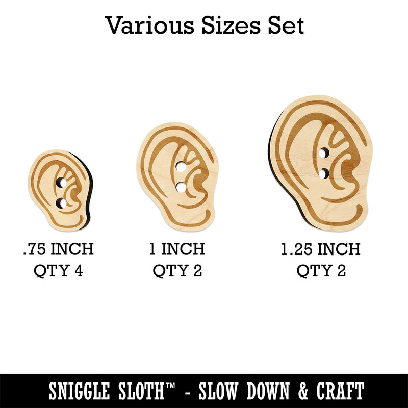The Human Ear Wood Buttons for Sewing Knitting Crochet DIY Craft