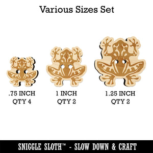 Tribal Frog Wood Buttons for Sewing Knitting Crochet DIY Craft