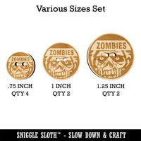 Zombies Scary Undead Face Wood Buttons for Sewing Knitting Crochet DIY Craft