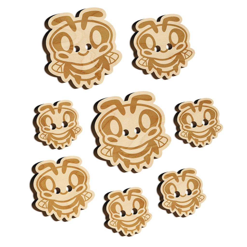 Cute Bee Happy Wood Buttons for Sewing Knitting Crochet DIY Craft