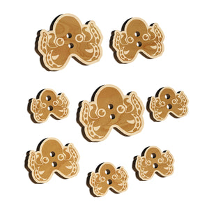 Cute Octopus Wood Buttons for Sewing Knitting Crochet DIY Craft