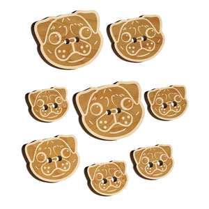 Pug Face Wood Buttons for Sewing Knitting Crochet DIY Craft