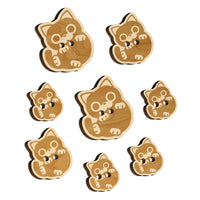 Round Cat Playful Wood Buttons for Sewing Knitting Crochet DIY Craft