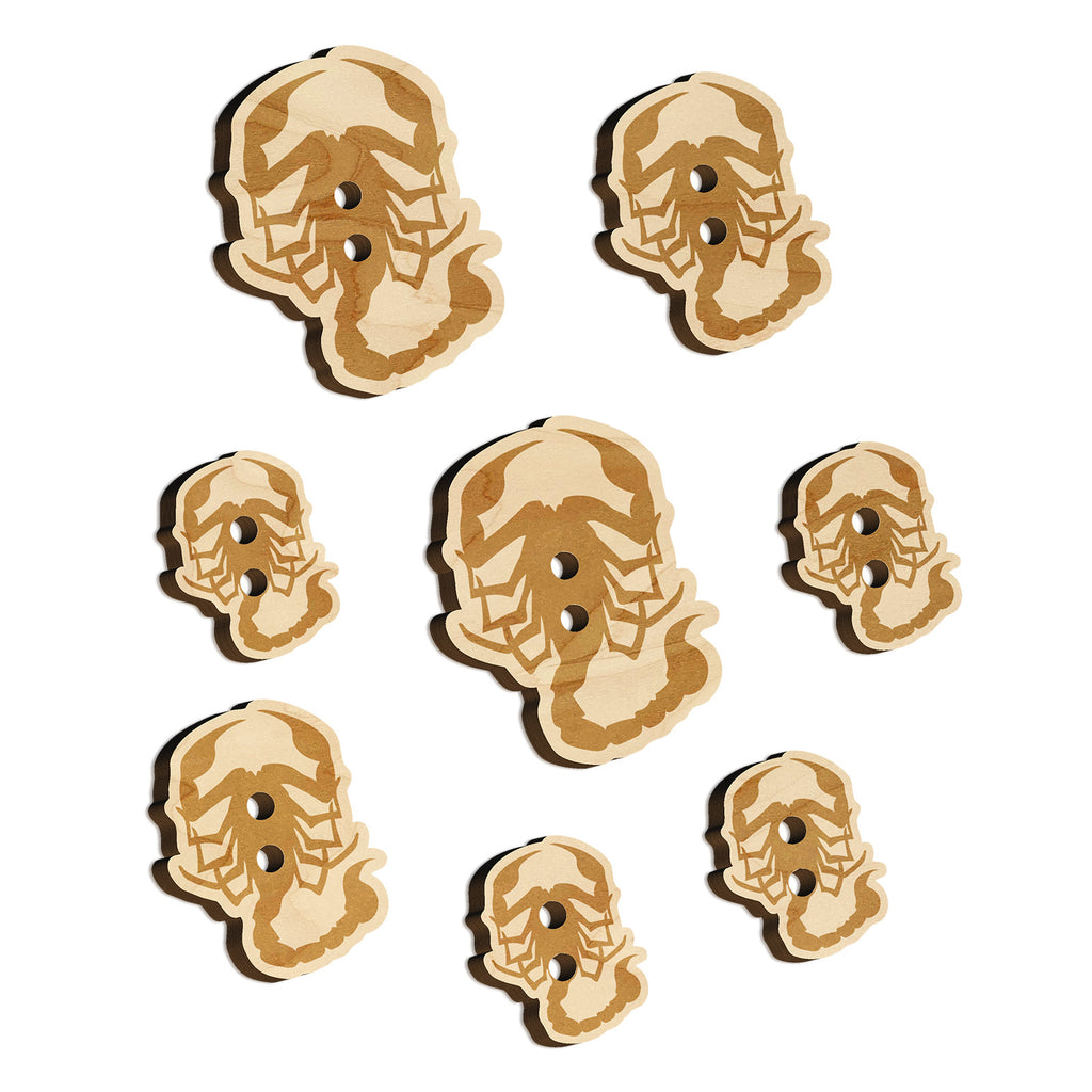 Scorpion Silhouette Wood Buttons for Sewing Knitting Crochet DIY Craft