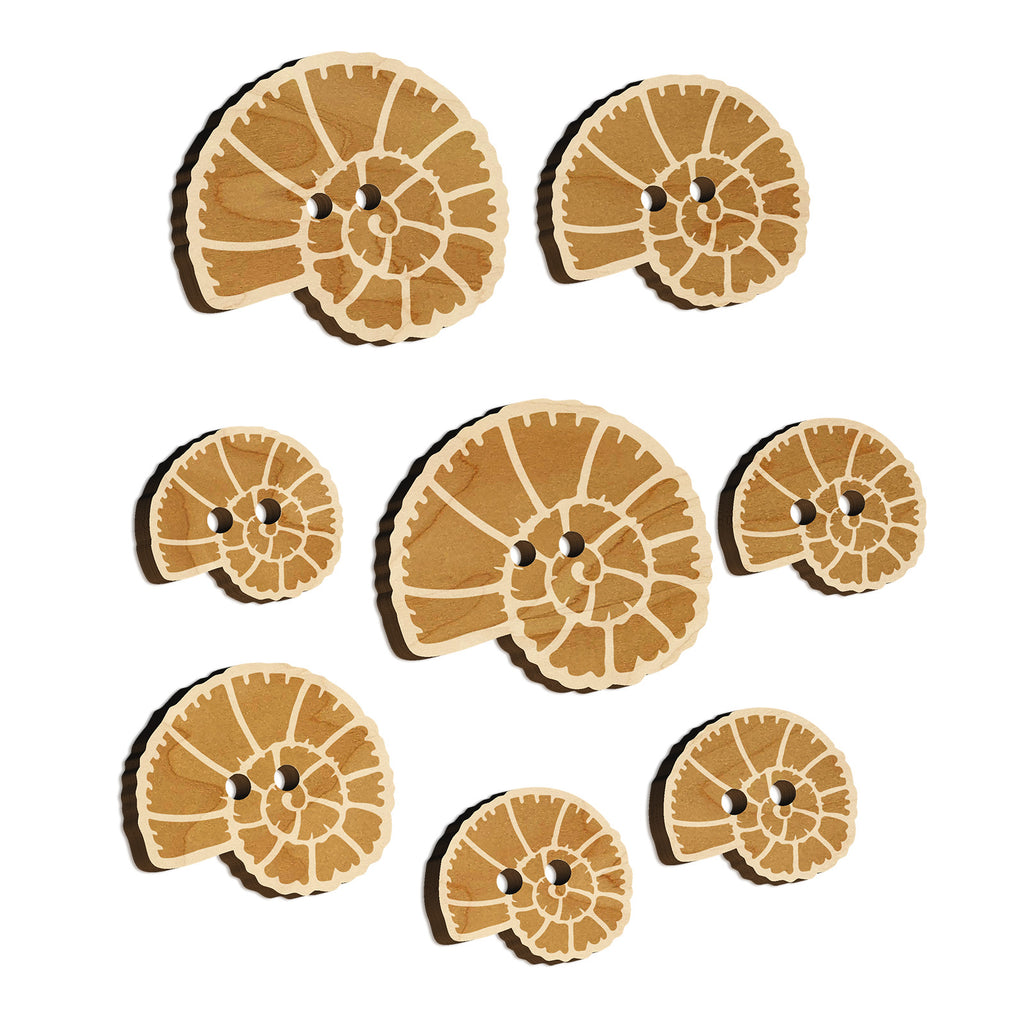 Spiral Ammonite Fossil Marine Mollusk Wood Buttons for Sewing Knitting Crochet DIY Craft