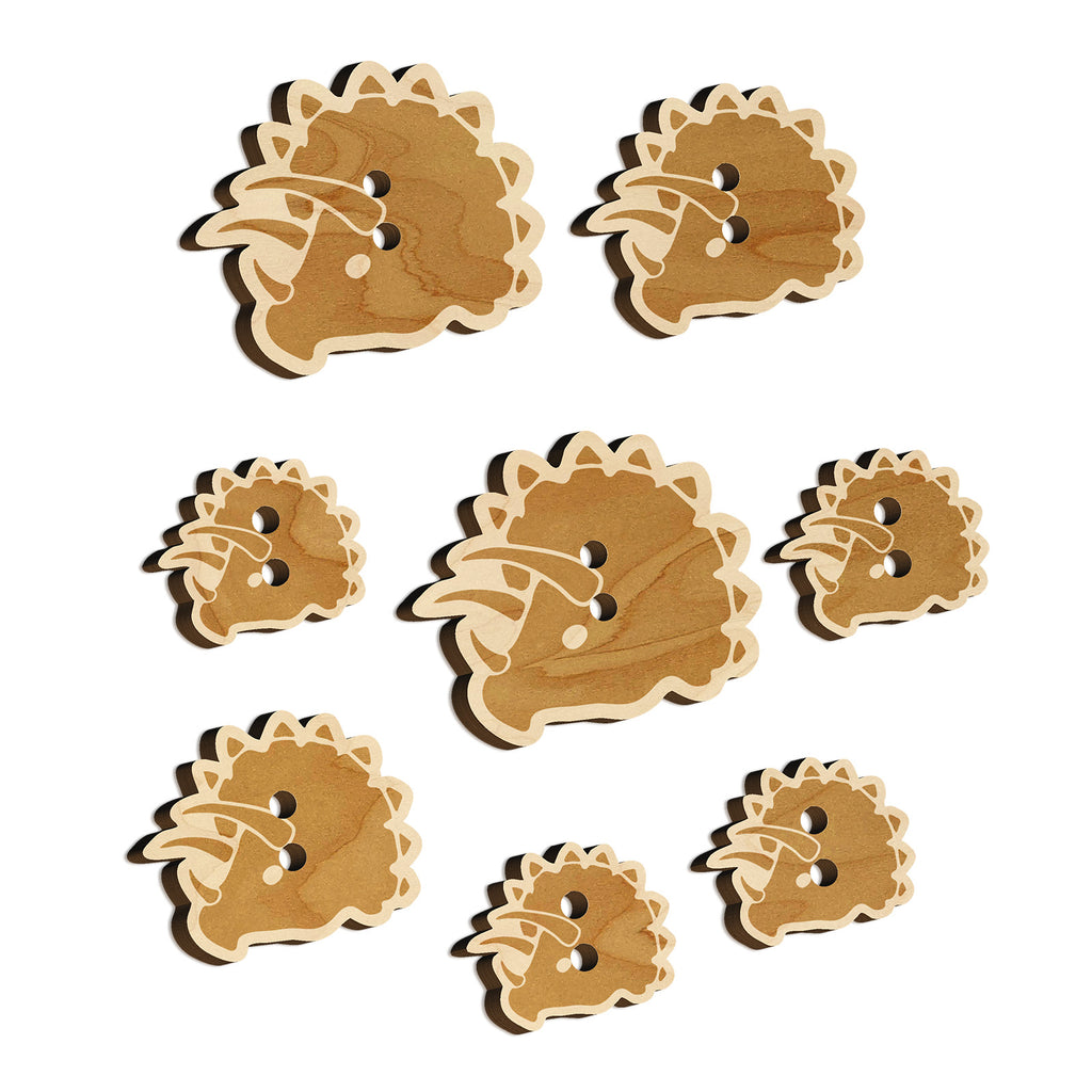 Triceratops Head Wood Buttons for Sewing Knitting Crochet DIY Craft