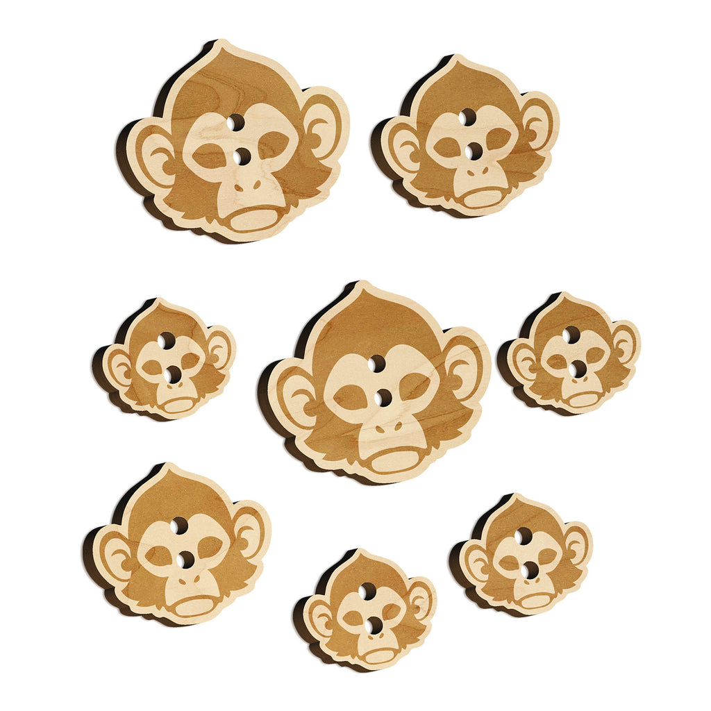Capuchin Monkey Head Wood Buttons for Sewing Knitting Crochet DIY Craft