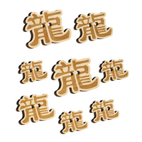 Chinese Character Symbol Dragon Wood Buttons for Sewing Knitting Crochet DIY Craft