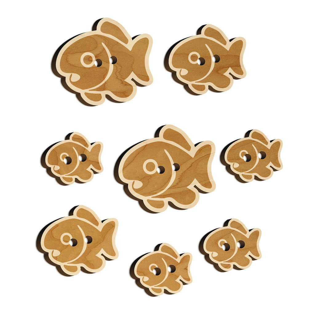 Cute Fish Wood Buttons for Sewing Knitting Crochet DIY Craft