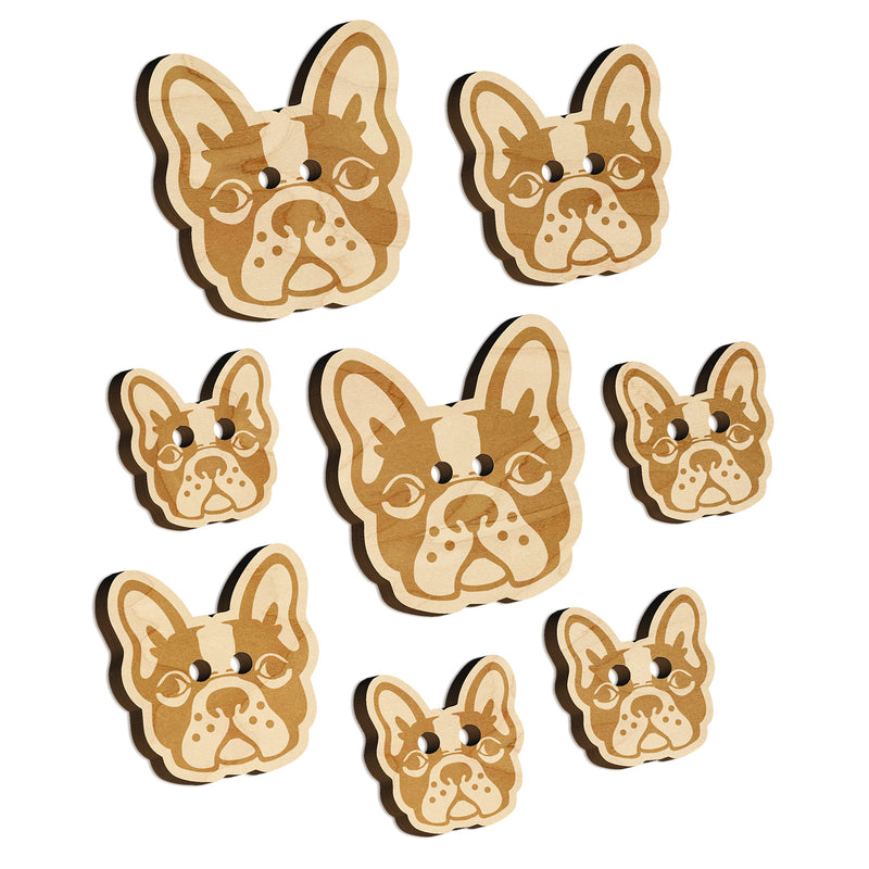 French Bulldog Face Wood Buttons for Sewing Knitting Crochet DIY Craft